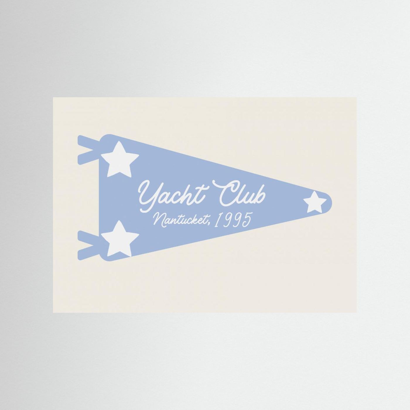 Yacht Club Blue Pennant Parchment by Jolly And Dash