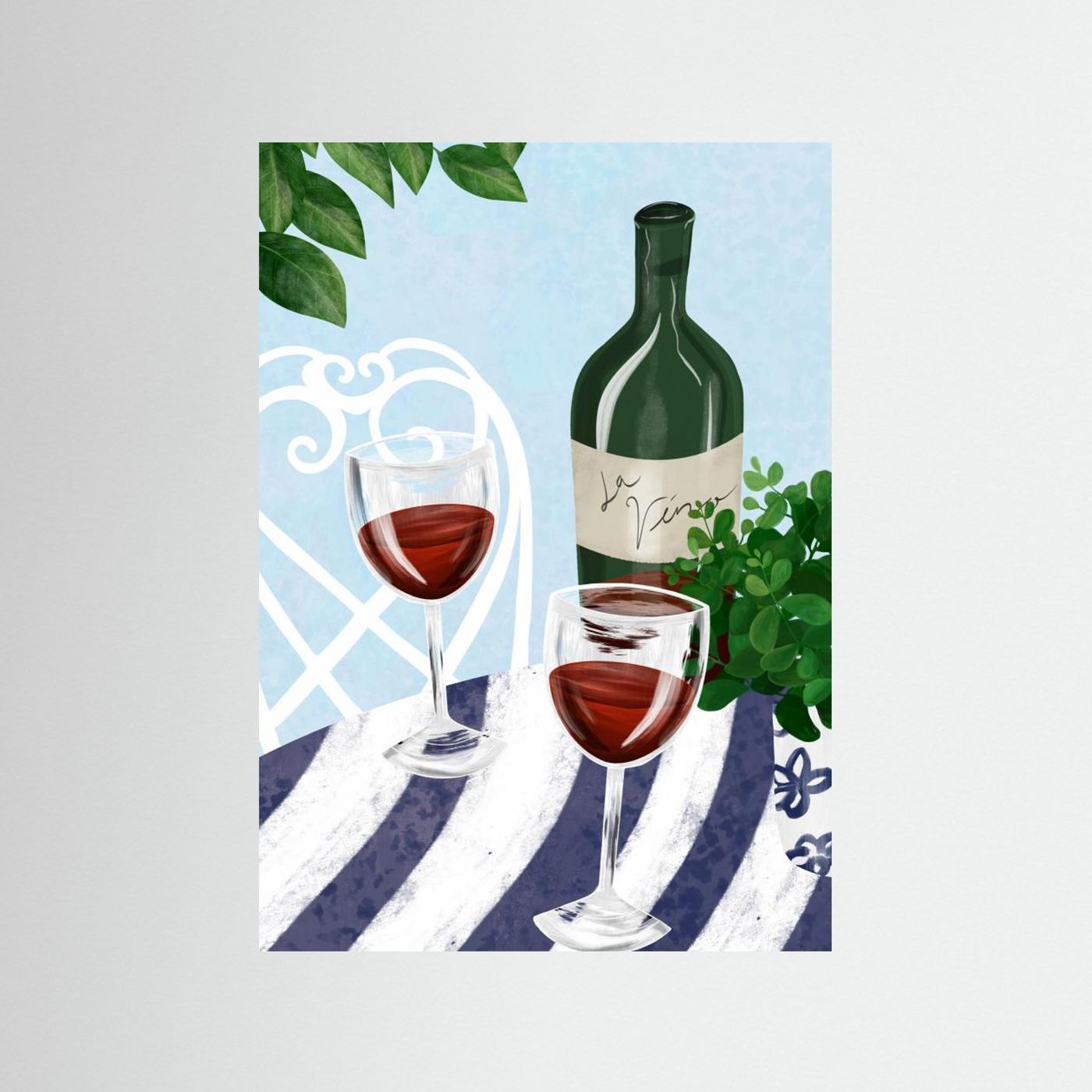 Red wine under the tree by Emeli Emaria