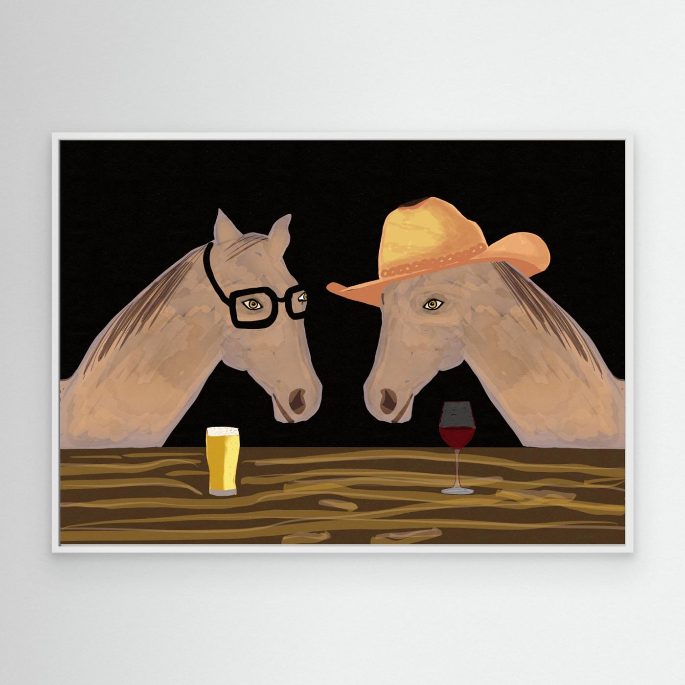 Horses at the bar by Sharyn Bursic