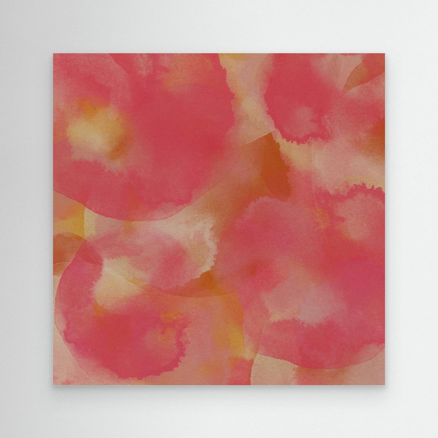Happy bubbles. Abstract watercolor shapes in pink and terracotta. by Dina Dankers