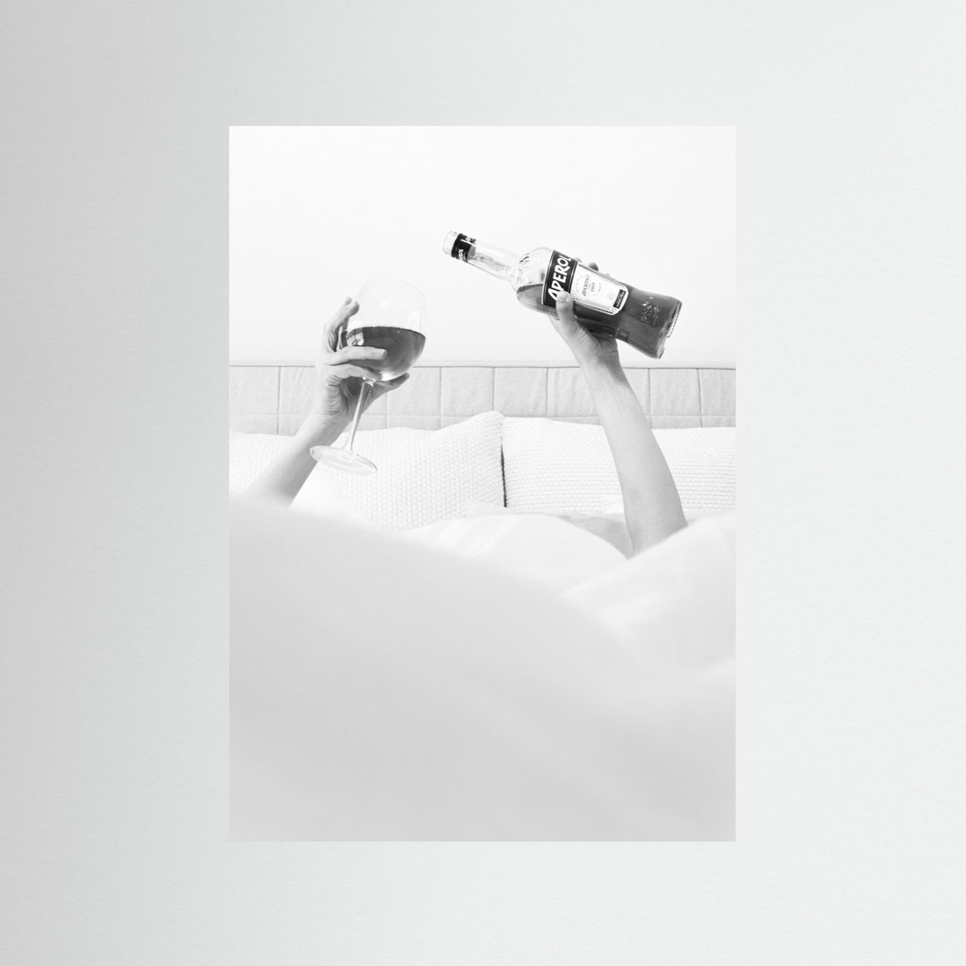 Aperol In Bed B&w by Pictufy Studio Iii