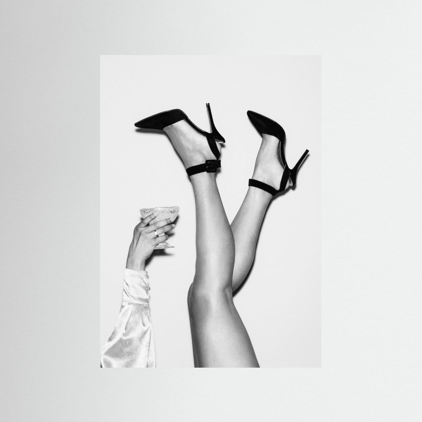 Feet and Cocktail B&w by Pictufy Studio Iii