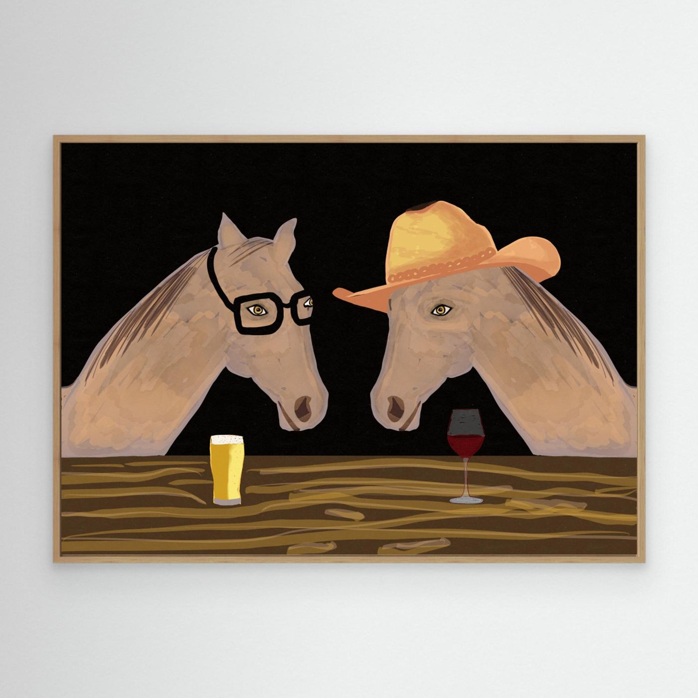 Horses at the bar by Sharyn Bursic