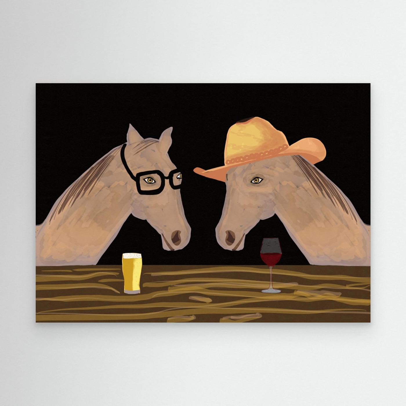 Horses at the bar by Sharyn Bursic