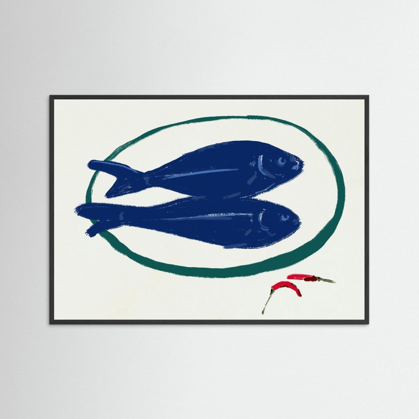 Blue fishes still life by Little Dean